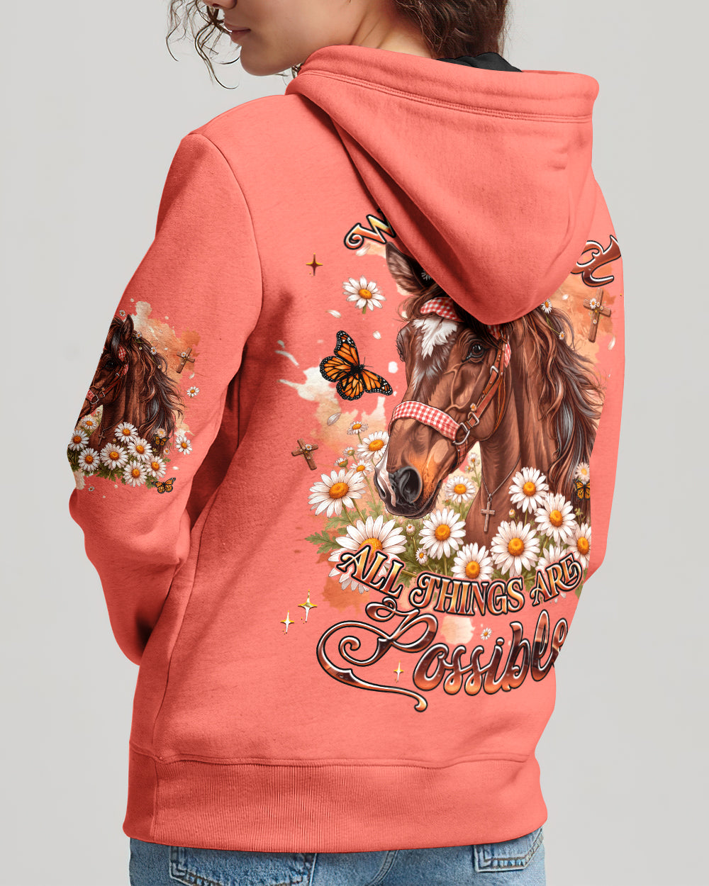 With God All Things Are Possible Horse Women's All Over Print Shirt   - Tlhg0207263