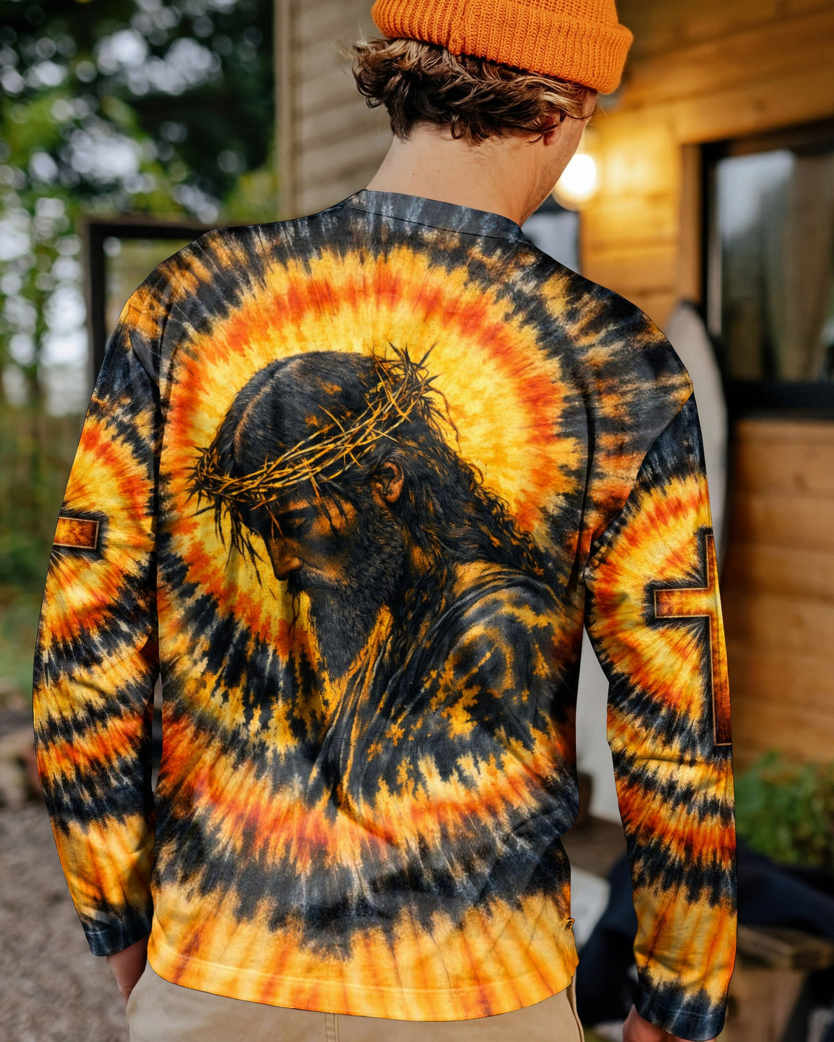 Jesus Halo Of Faith Black & Yellow Swirl  Men's All Over Print Shirt  - Tltw0602263
