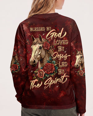 Blessed By God Horse Women's All Over Print Shirt - Tltw2707265