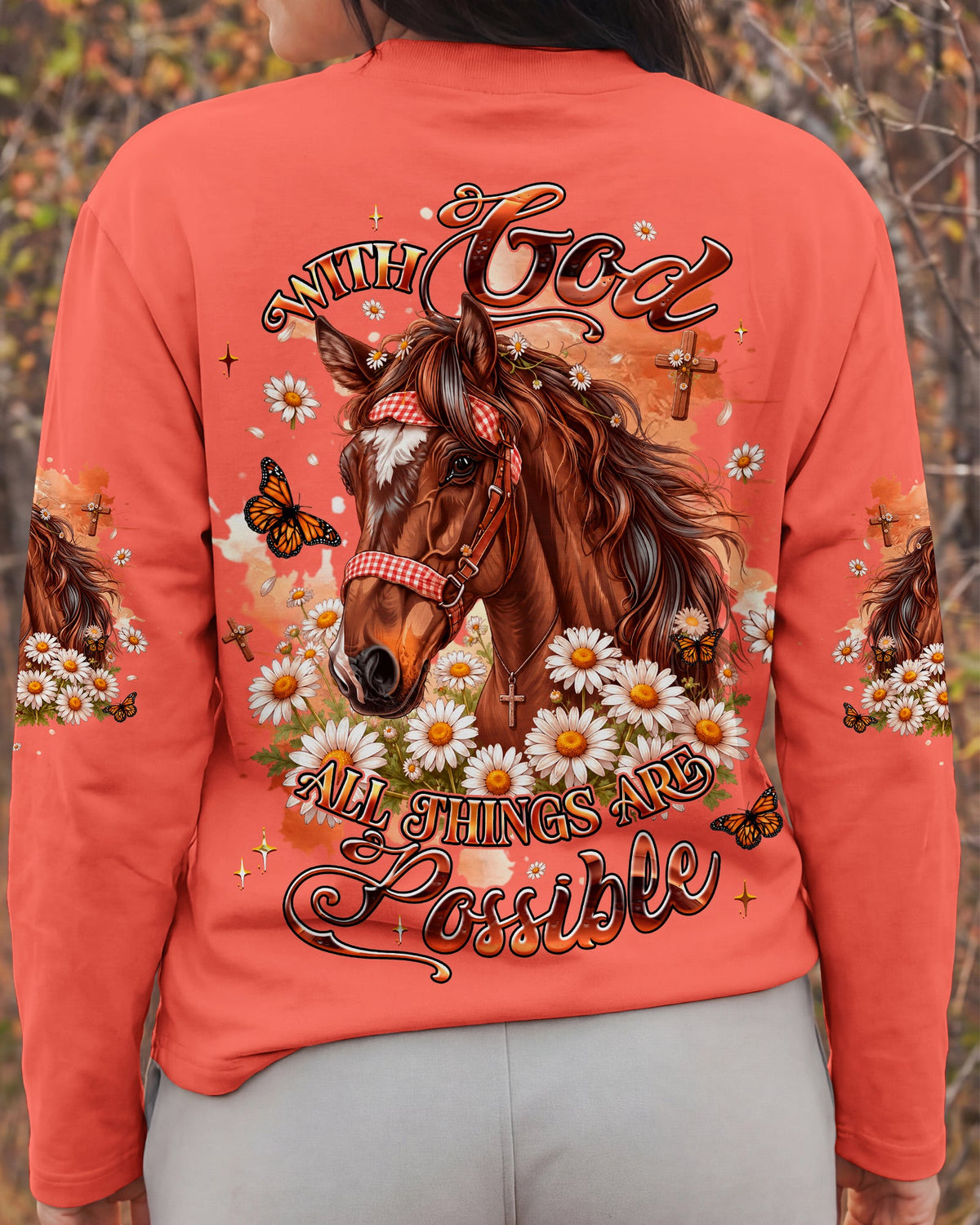 With God All Things Are Possible Horse Women's All Over Print Shirt   - Tlhg0207263