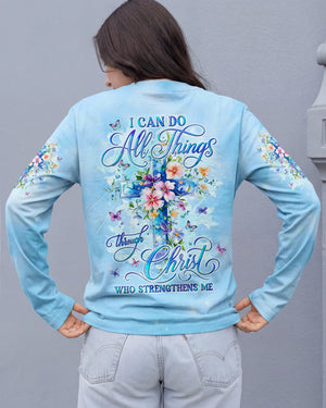 I Can Do All Things Cross Flowers Women's All Over Print Shirt - Tyln1606262