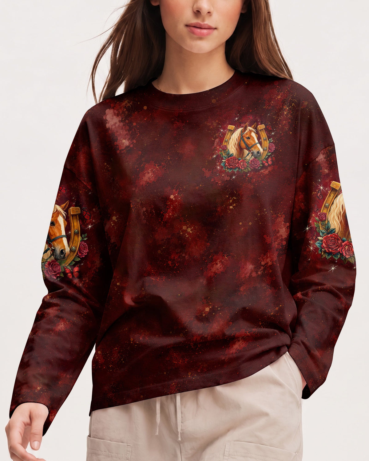 This Girl Runs On Jesus And Horses Women's All Over Print Shirt - Tltw2807261
