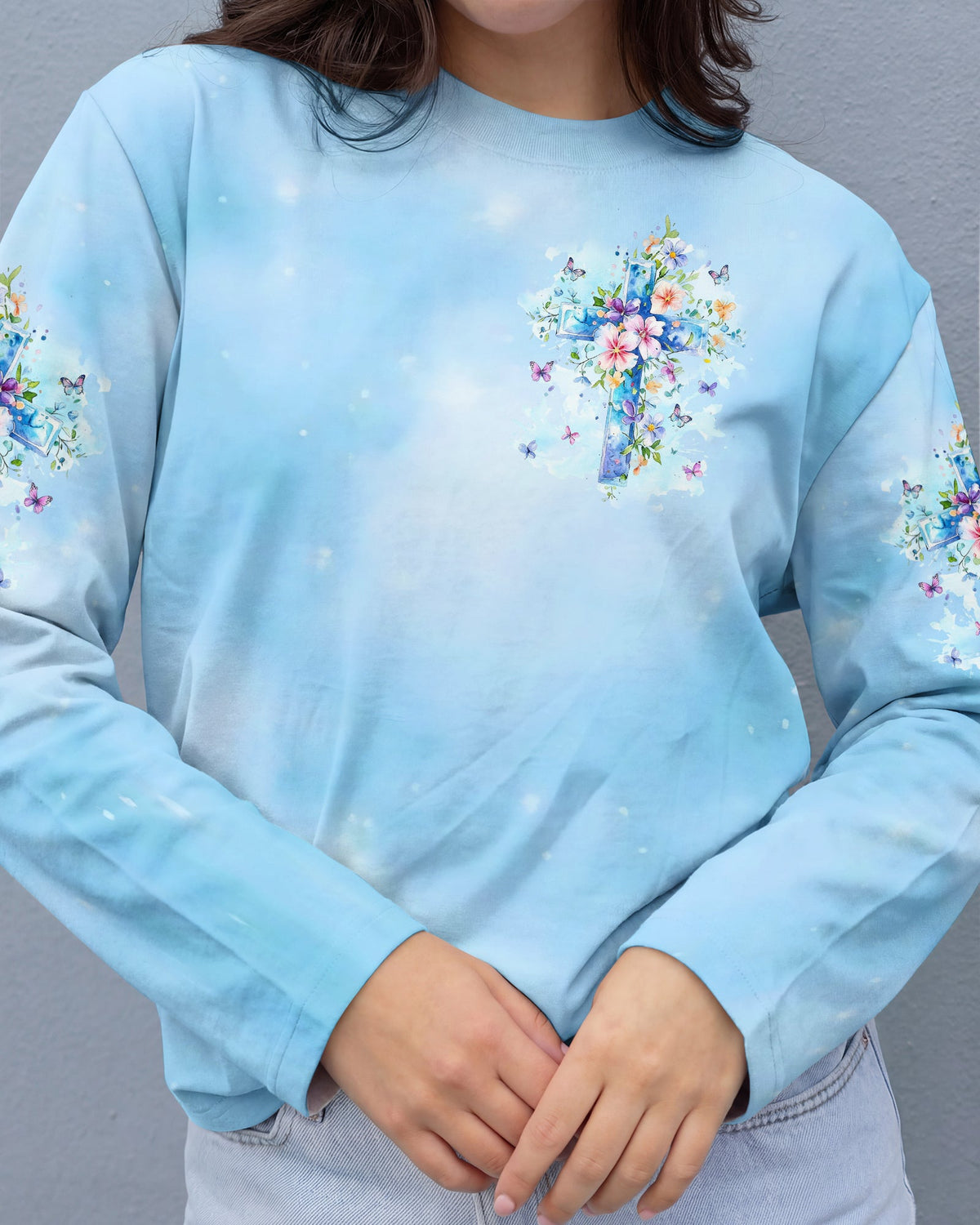I Can Do All Things Cross Flowers Women's All Over Print Shirt - Tyln1606262