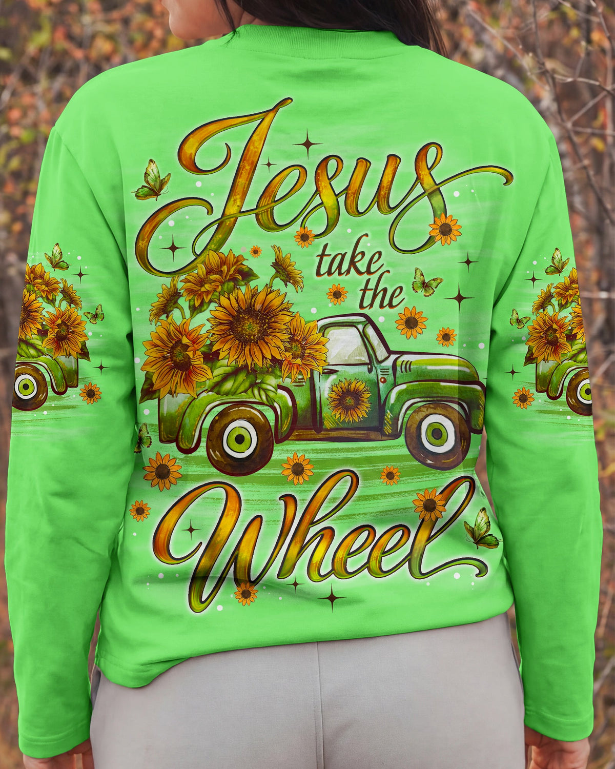 Jesus Take The Wheel Truck Sunflower  Women's All Over Print Shirt - Tlno1704261