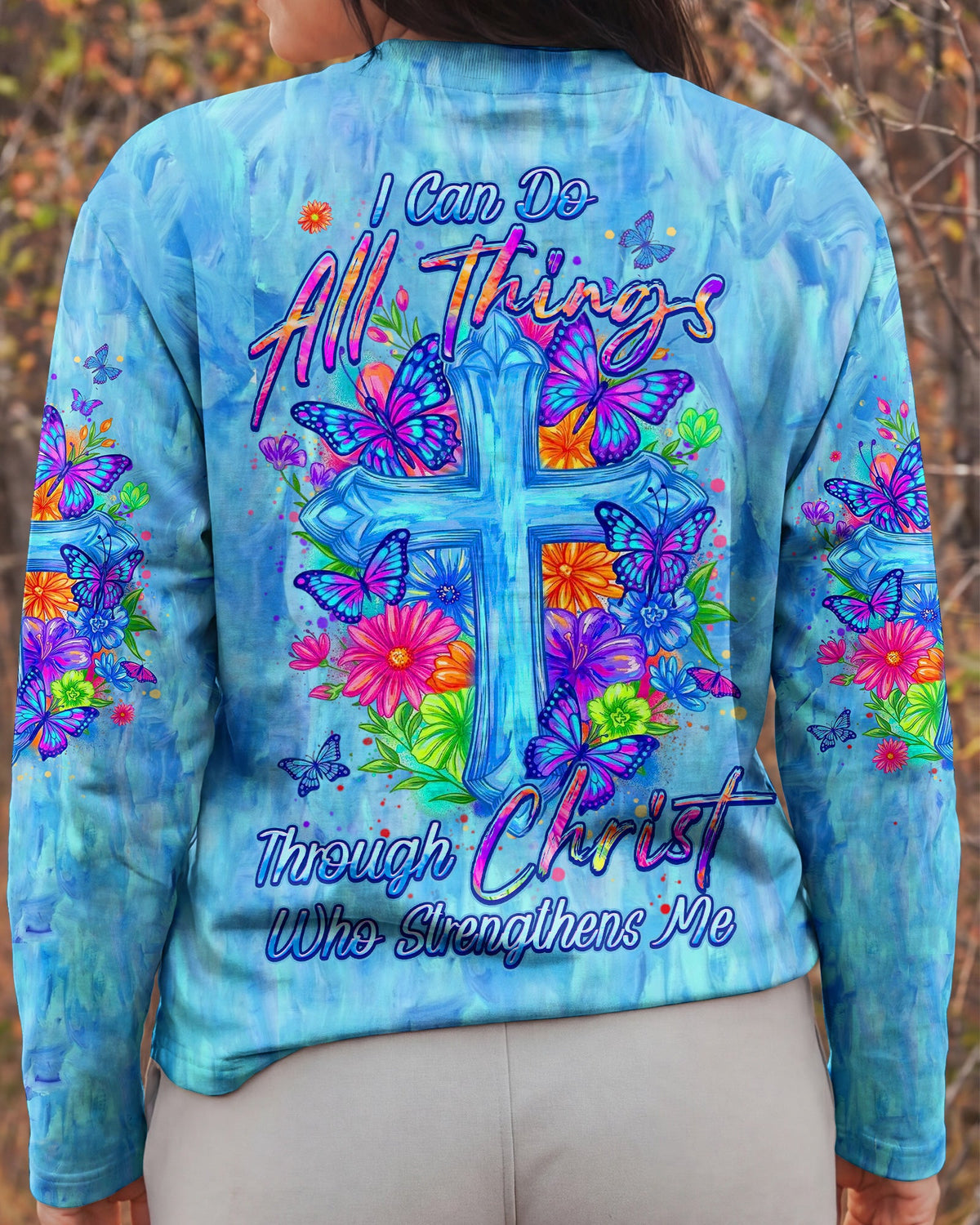 I Can Do All Things Floral Women's All Over Print Shirt  - Tlhn2004262
