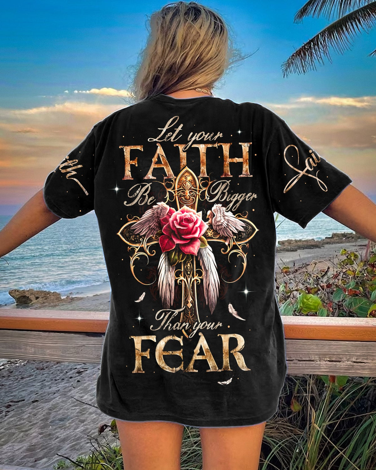 Let Your Faith Be Bigger Than Your Fear Women's All Over Print Shirt - Ty2606231