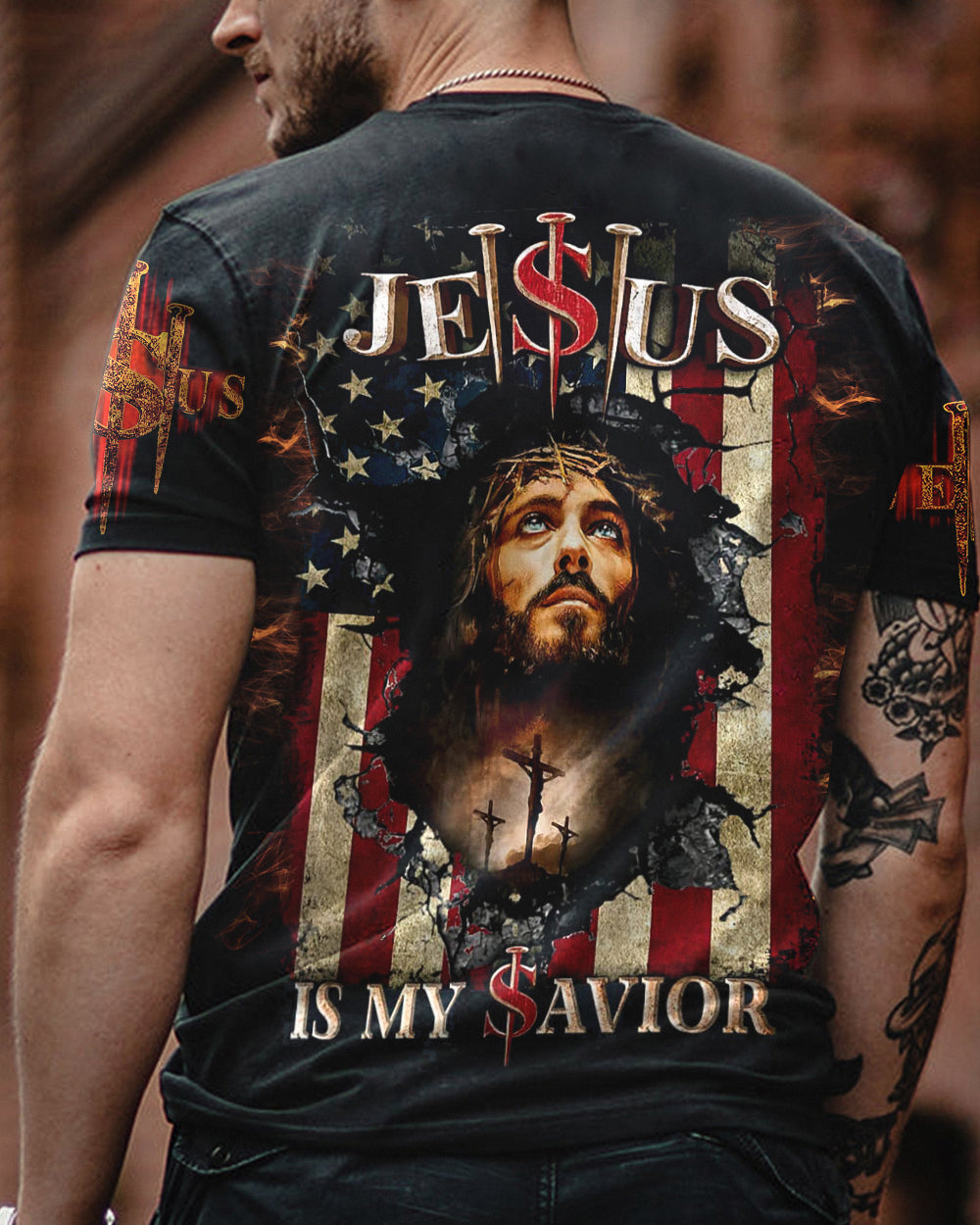 Jesus Is My Savior Crack Flag Men's All Over Print Shirt - Tltw260423