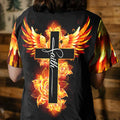 Faith Cross Rose Wings Arm Women's All Over Print Shirt - Tlty2506238