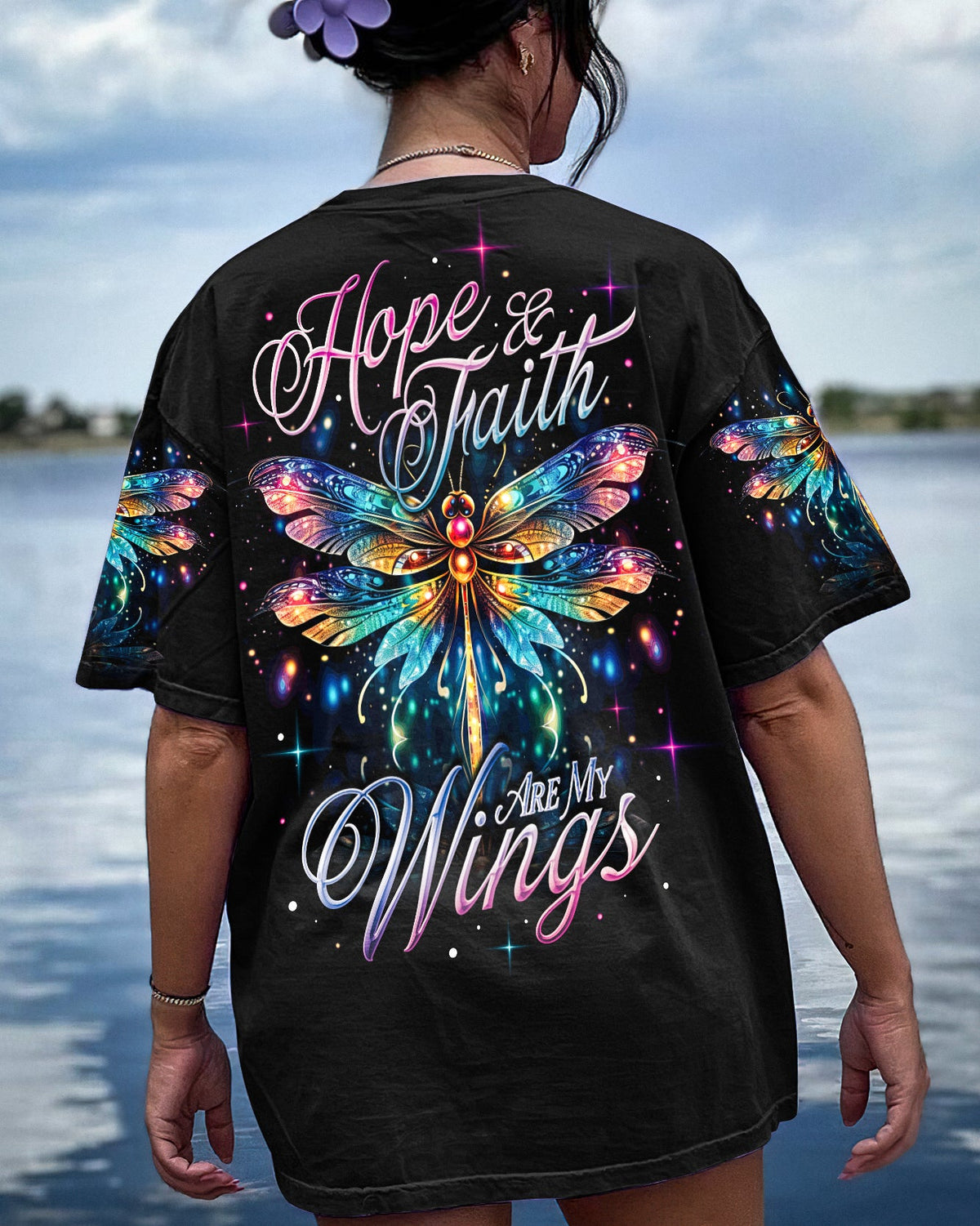 Hope And Faith Are My Wings Dragonfly Women's All Over Print Shirt - Ty0307232