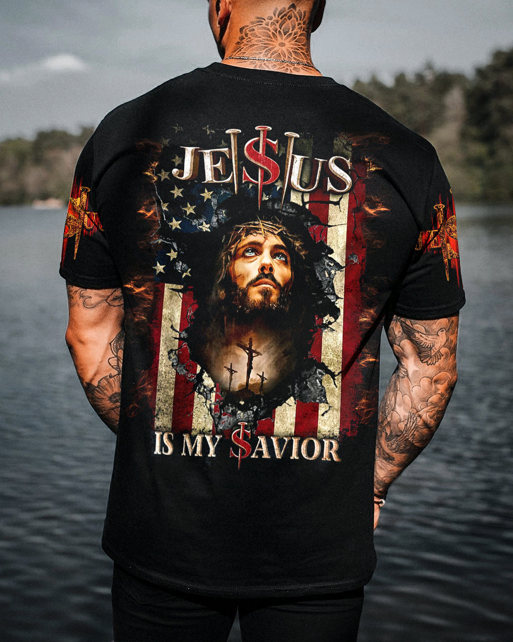 Jesus Is My Savior Crack Flag Men's All Over Print Shirt - Tltw260423
