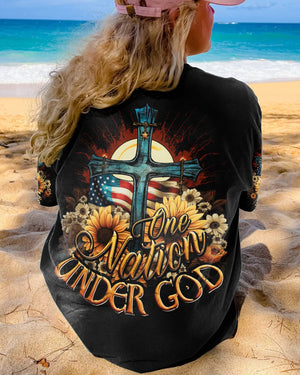One Nation Under God Women's All Over Print Shirt - Ty2406231