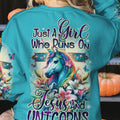 Runs On Jesus And Unicorns Women's All Over Print Shirt - Ty1912231