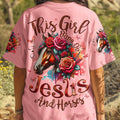This Girl Runs On Jesus And Horses Women's All Over Print Shirt - Tyqy3103253