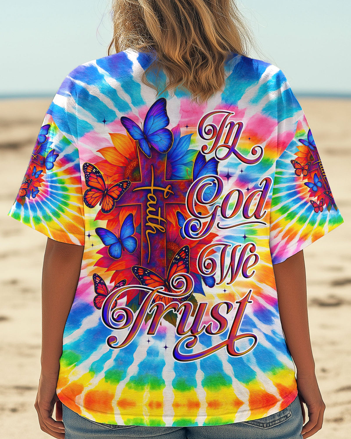 In God We Trust Tie Dye Women's All Over Print Shirt - Tyqy2605252