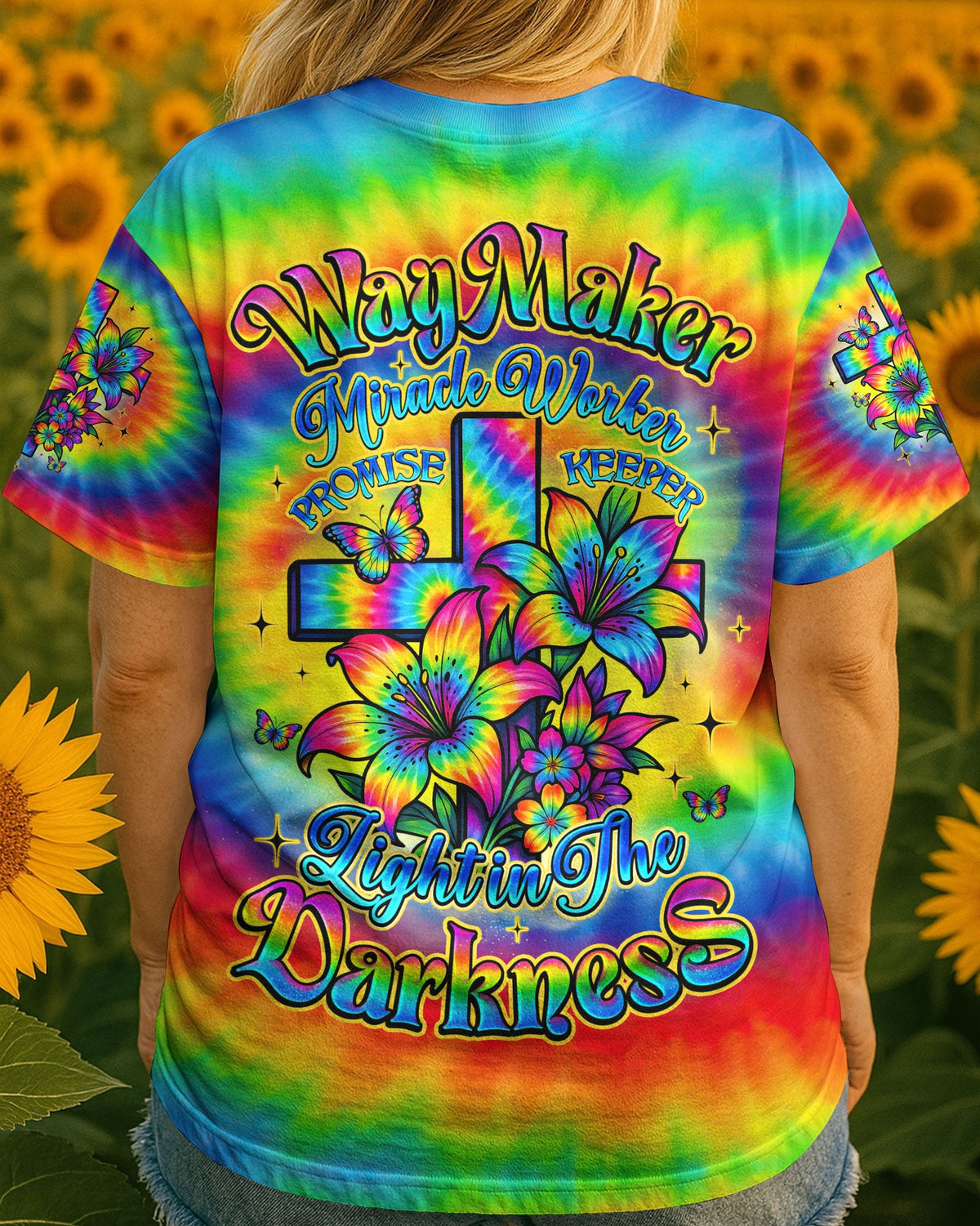 Way Maker Miracle Worker Cross Tie Dye Women's All Over Print - Tyqy0107251