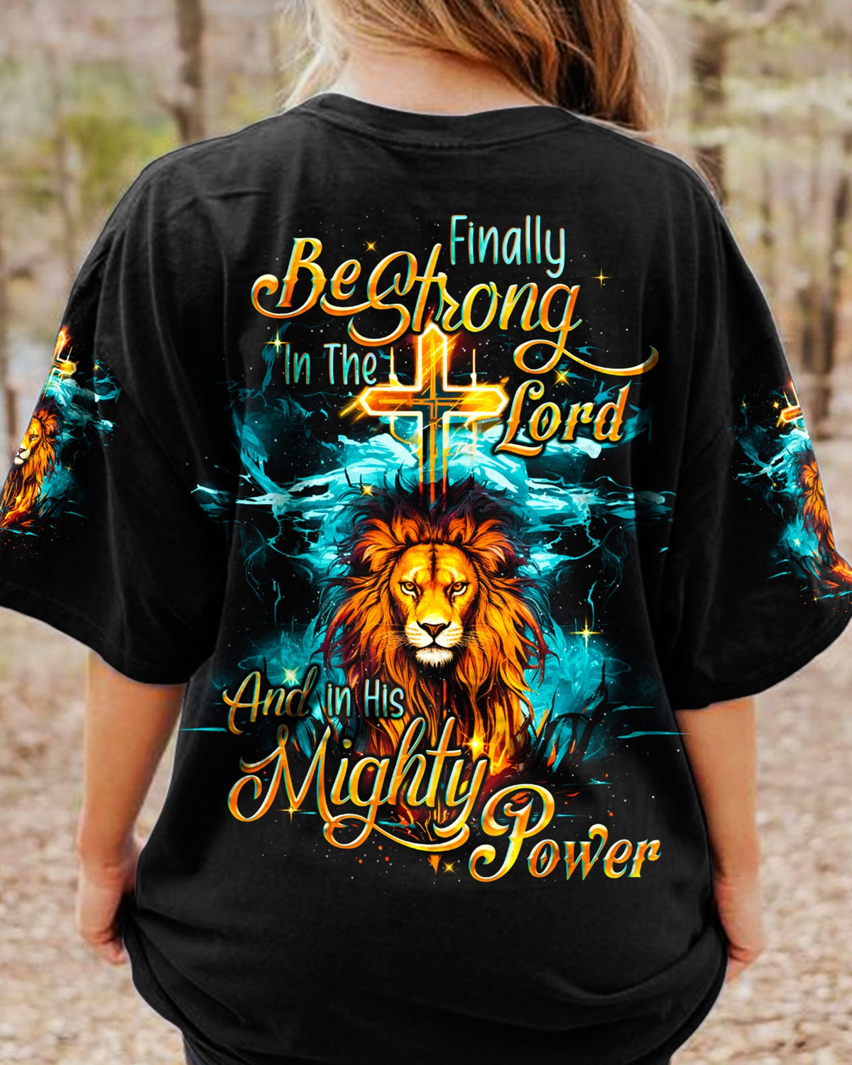 Be Strong In The Lord Lion Women's All Print Shirt - Tyqy0610232