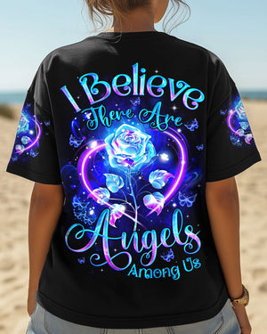 I Believe There Are Angels Among Us Rose Women's All Over Print Shirt - Tyqy0705254