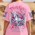 This Girl Runs On Jesus And Horses Women's All Over Print Shirt - Tyqy2203251