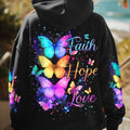 Faith Hope Love Butterflies Women's All Over Print Shirt - Tyqy2201251