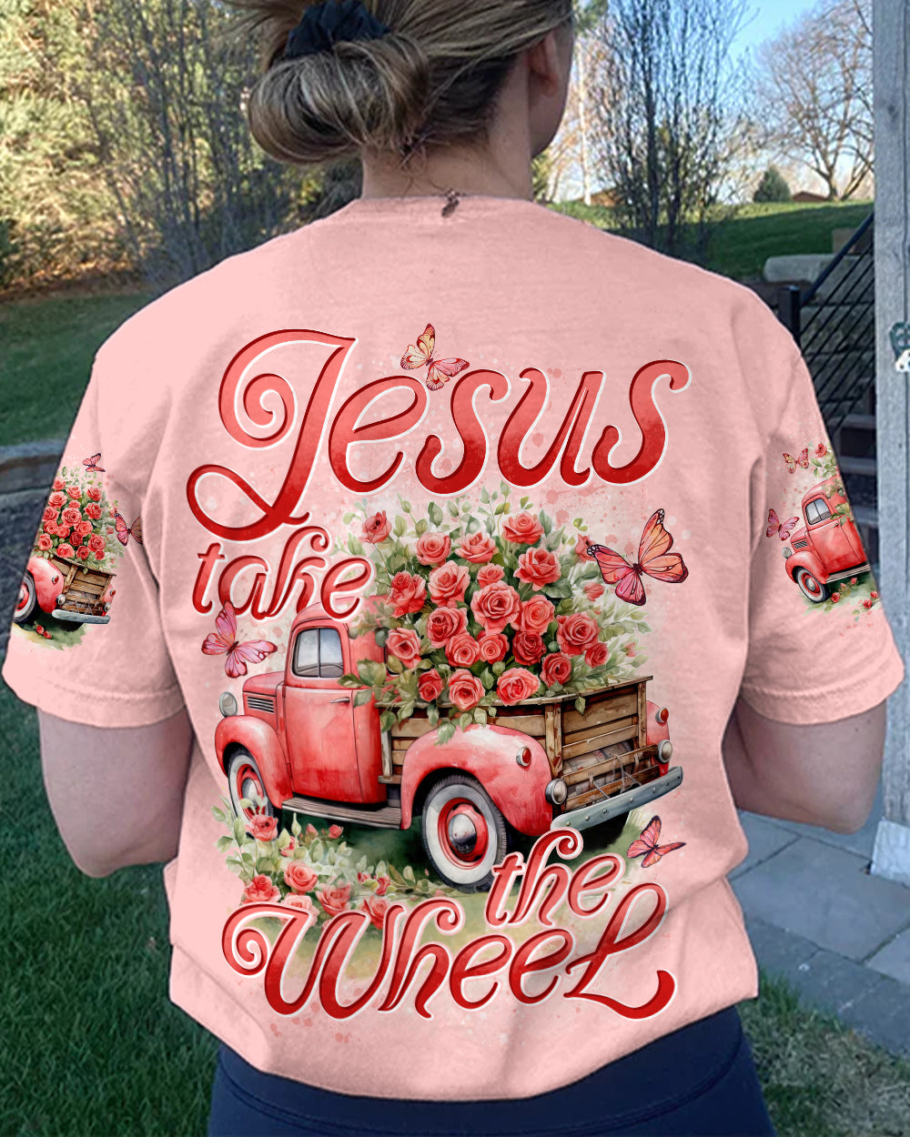 Jesus Take The Wheel Rose Women's All Over Print Shirt - Tytd1604244