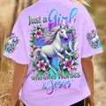 Just A Girl Who Loves Horses And Jesus Women's All Over Print Shirt - Tytd2103251
