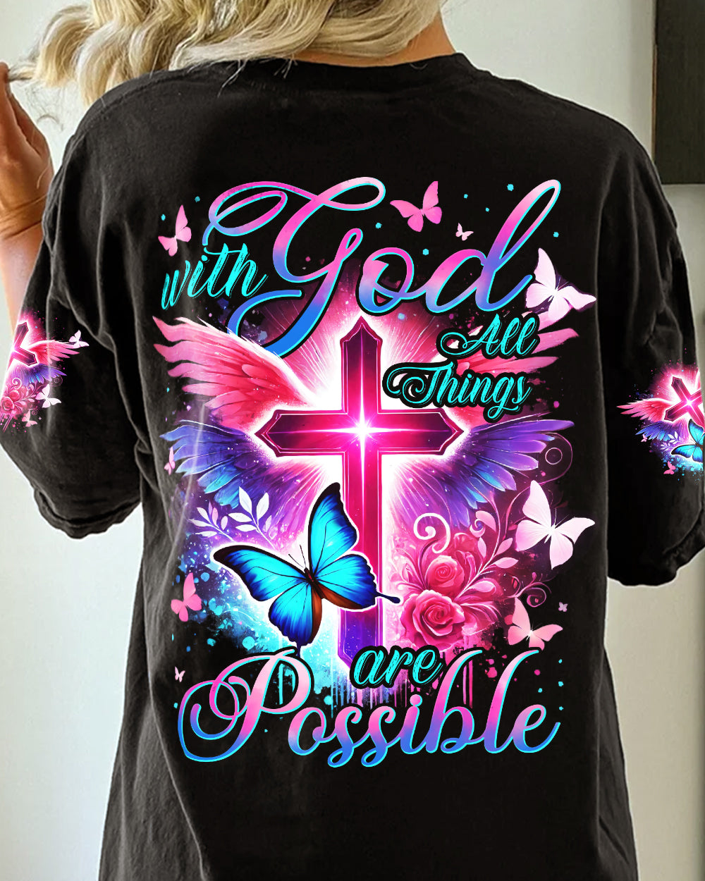 With God All Things Are Possible Women's All Over Print Shirt - Tyhi0407242