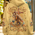 This Girl Runs On Jesus And Horses Women's All Over Print Shirt - Tyqy1609241