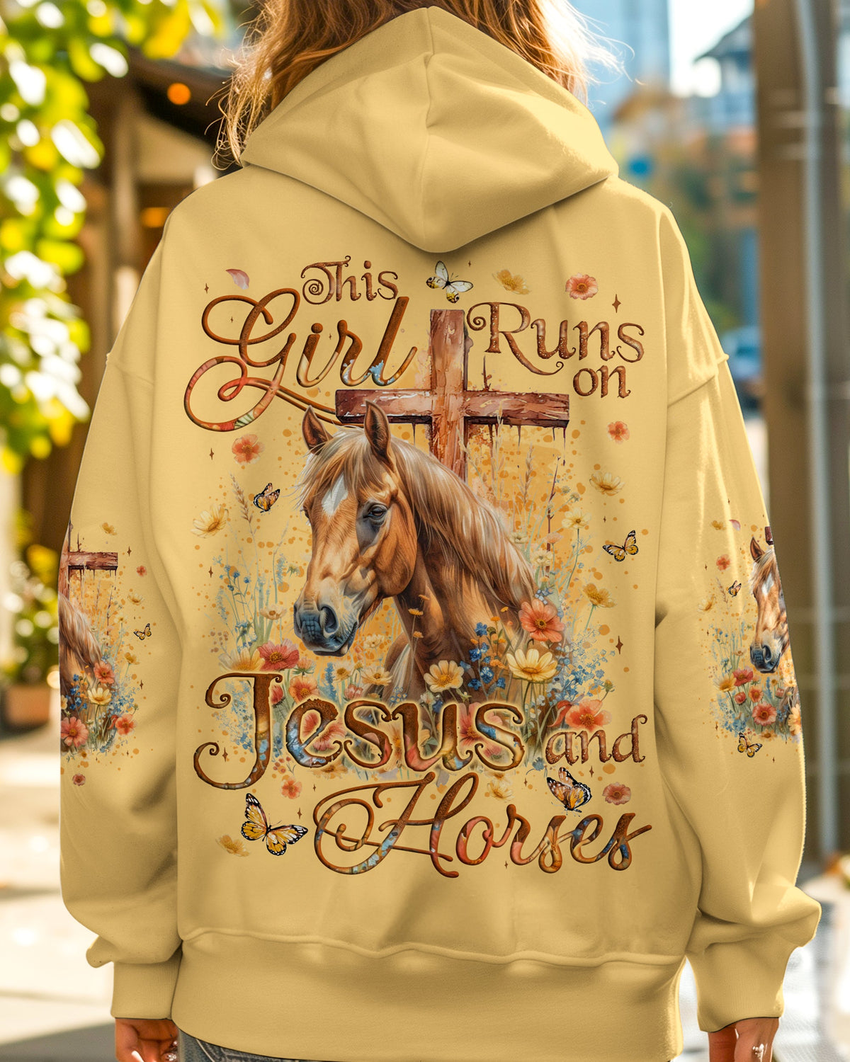 This Girl Runs On Jesus And Horses Women's All Over Print Shirt - Tyqy1609241
