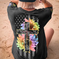 Faith Rainbow Sunflower Cross Flag Women's All Over Print Shirt - Ri2406234