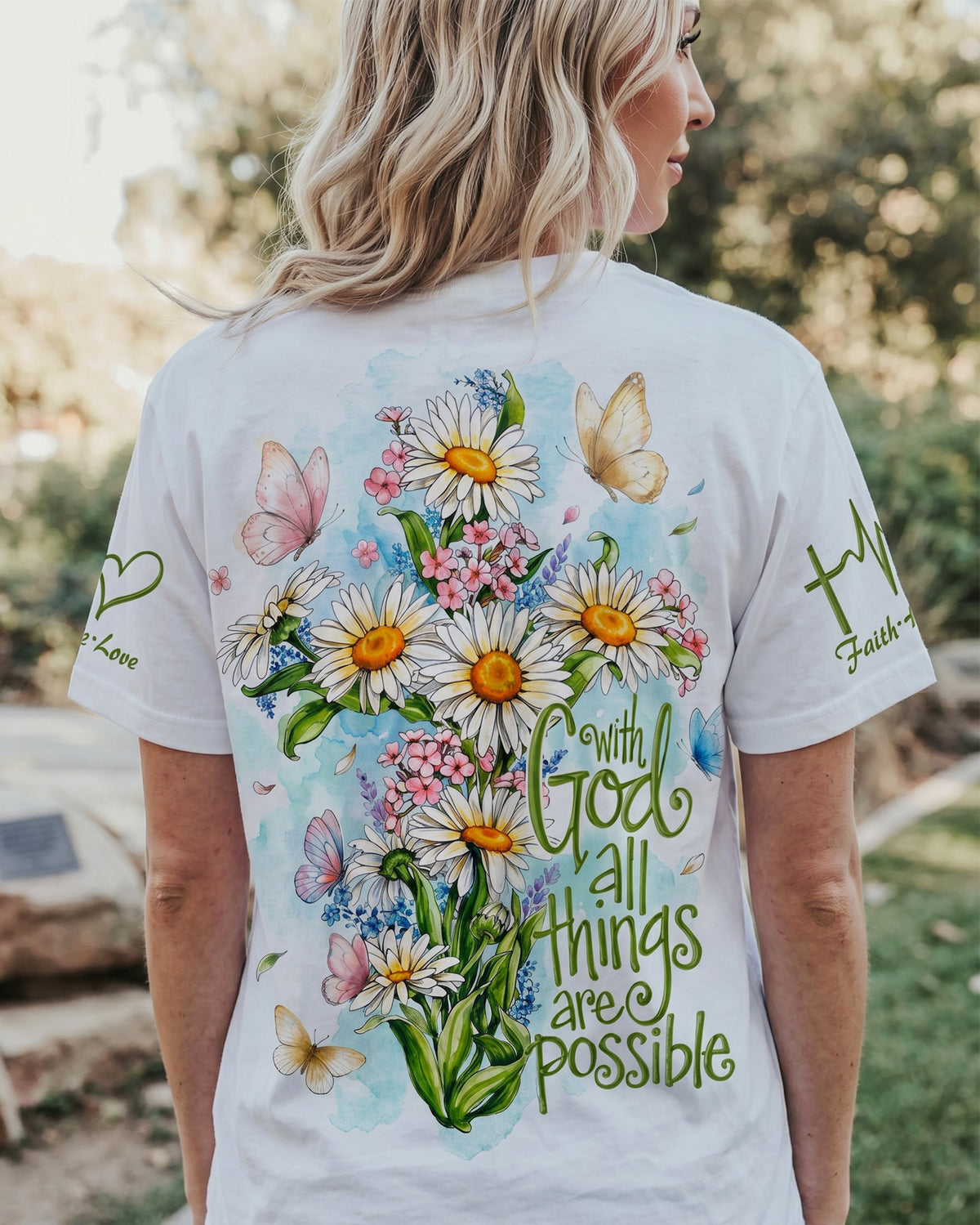 With God All Things Daisy Butterfly Women's All Over Print - Ri2705261