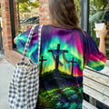 Cross Glowing Aurora Women's All Over Print Shirt - Tlnt0607263