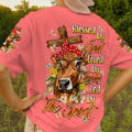 Blessed By God Highland  Cow Women's All Over Print Shirt - Tlnt0607264