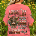 Living Life Somewhere Between Jesus Cow Women's All Over Print Shirt - Tlnt0607261