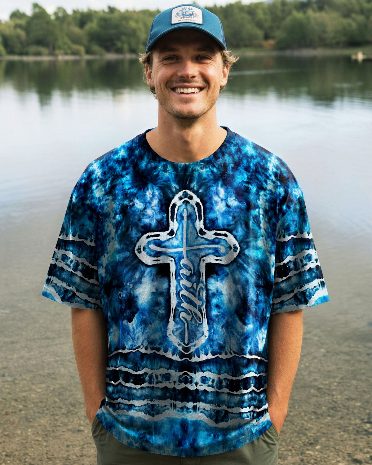 Faith Cross Burst Men's All Over Print Shirt - Tlnt1206264
