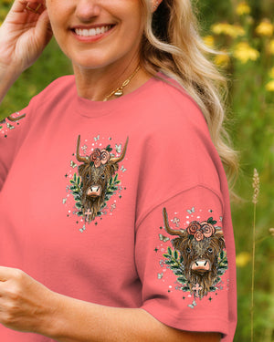 Living Life Somewhere Between Jesus Cow Women's All Over Print Shirt - Tlnt0607261