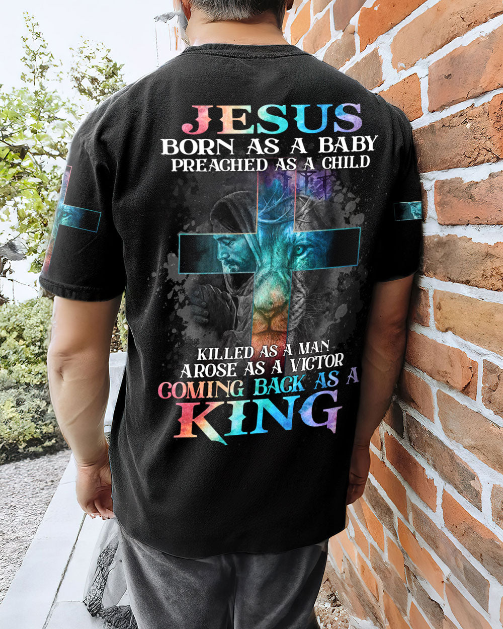 Jesus Born As A Baby Lion Cross Men's All Over Print Shirt - Tltm2406236