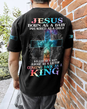 Jesus Born As A Baby Lion Cross Men's All Over Print Shirt - Tltm2406236