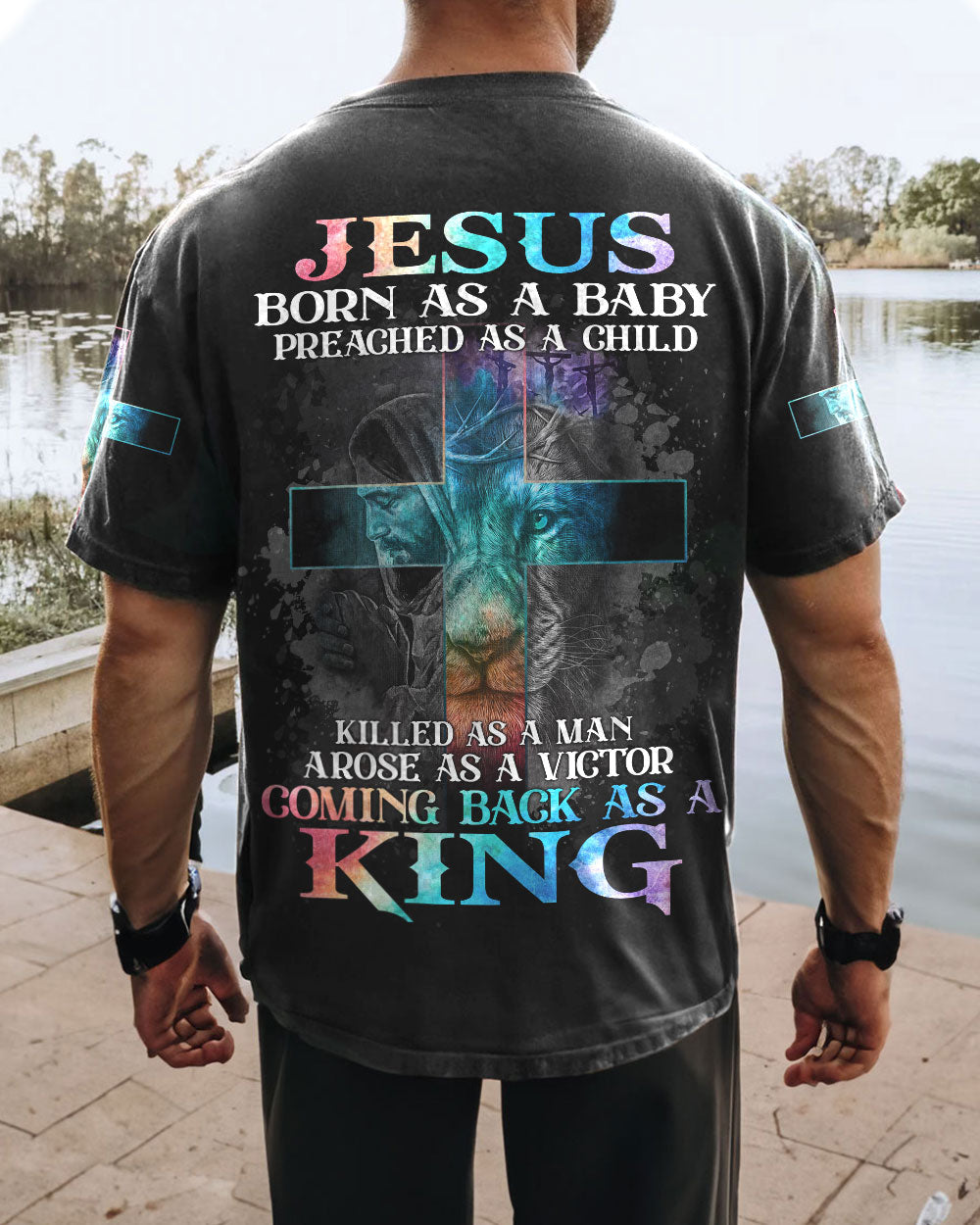 Jesus Born As A Baby Lion Cross Men's All Over Print Shirt - Tltm2406236