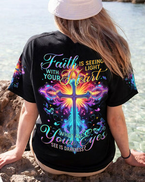 Faith Is Seeing Light With Your Heart Women's All Over Print Shirt - Tytm2706233