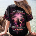 Way Maker Miracle Worker Lion Cross Pink Women's All Over Print Shirt - Tltm2406233