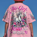 This Girl Runs On Jesus And Horses Women's All Over Print Shirt - Tytm1903251