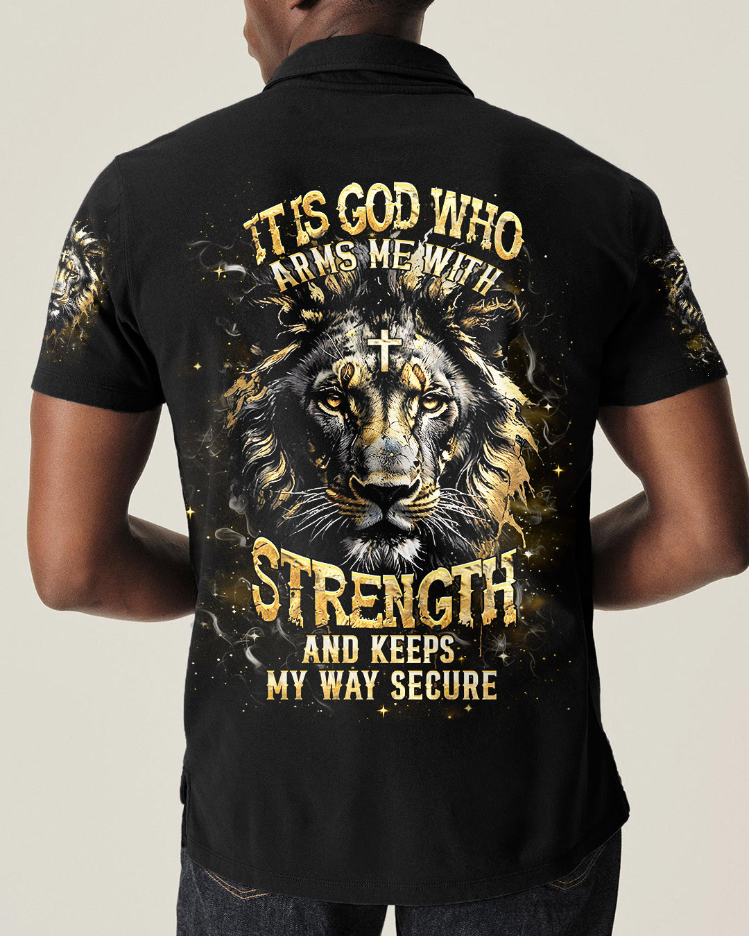 It Is God Who Arms Me With Strength Lion Men's All Over Print Shirt - Tlhn1203261
