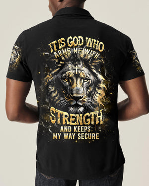 It Is God Who Arms Me With Strength Lion Men's All Over Print Shirt - Tlhn1203261