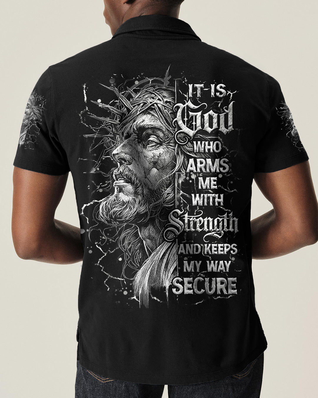 It Is God Who Arms Me With Strength Men's All Over Print Shirt  - Tlhn3003261