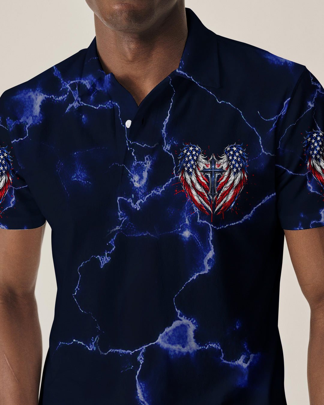 One Nation Under God Cross Wings  Men's All Over Print Shirt   - Tlhg1703261