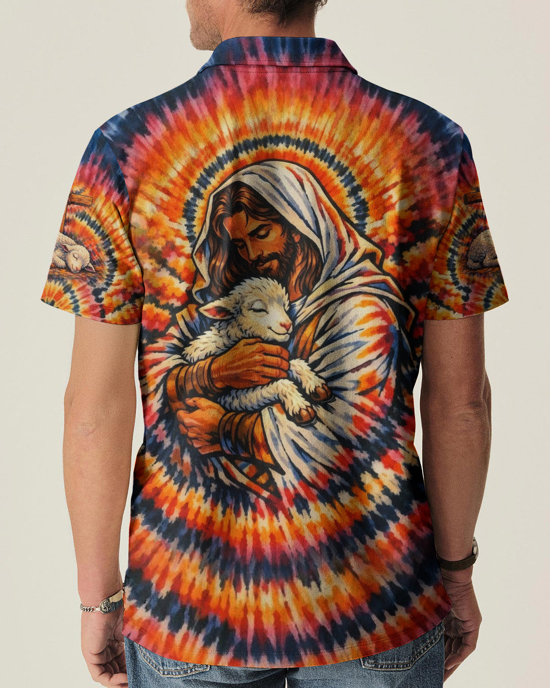 God And Lamb Swirl Men's All Over Print Shirt - Tlhn0503261