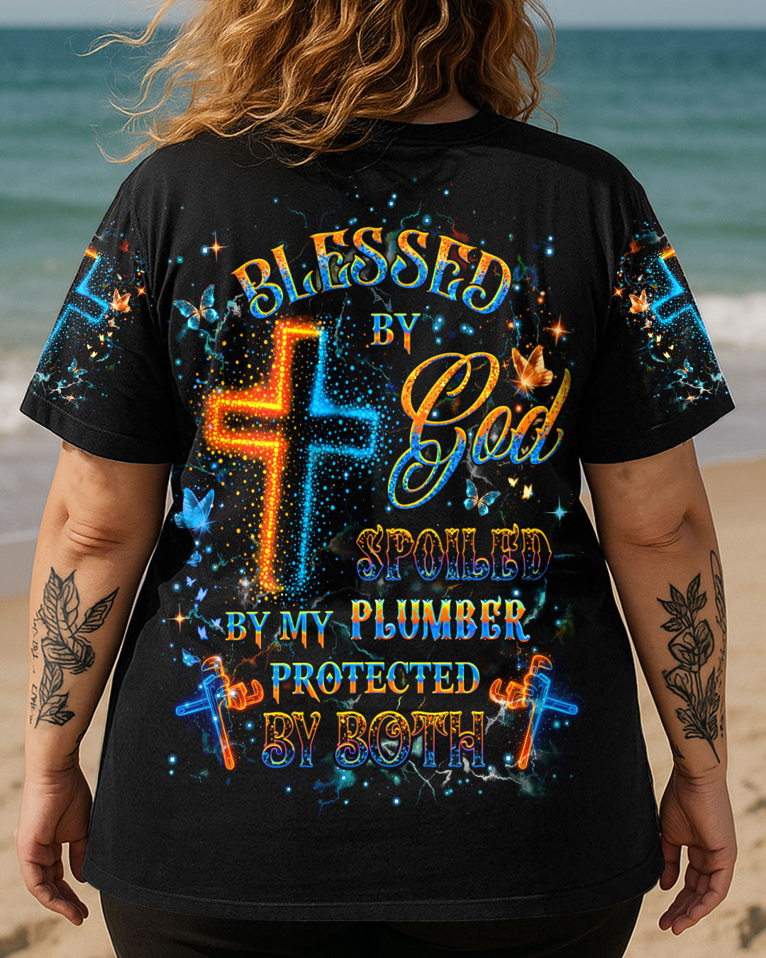BLESSED BY GOD SPOILED BY MY PLUMBER ALL OVER PRINT - YHHG0108253