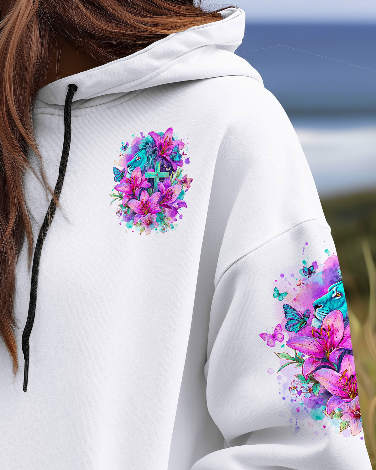 Blessed By God Loved By Jesus Lion Lilies Women's All Over Print Shirt - Tlno0410251