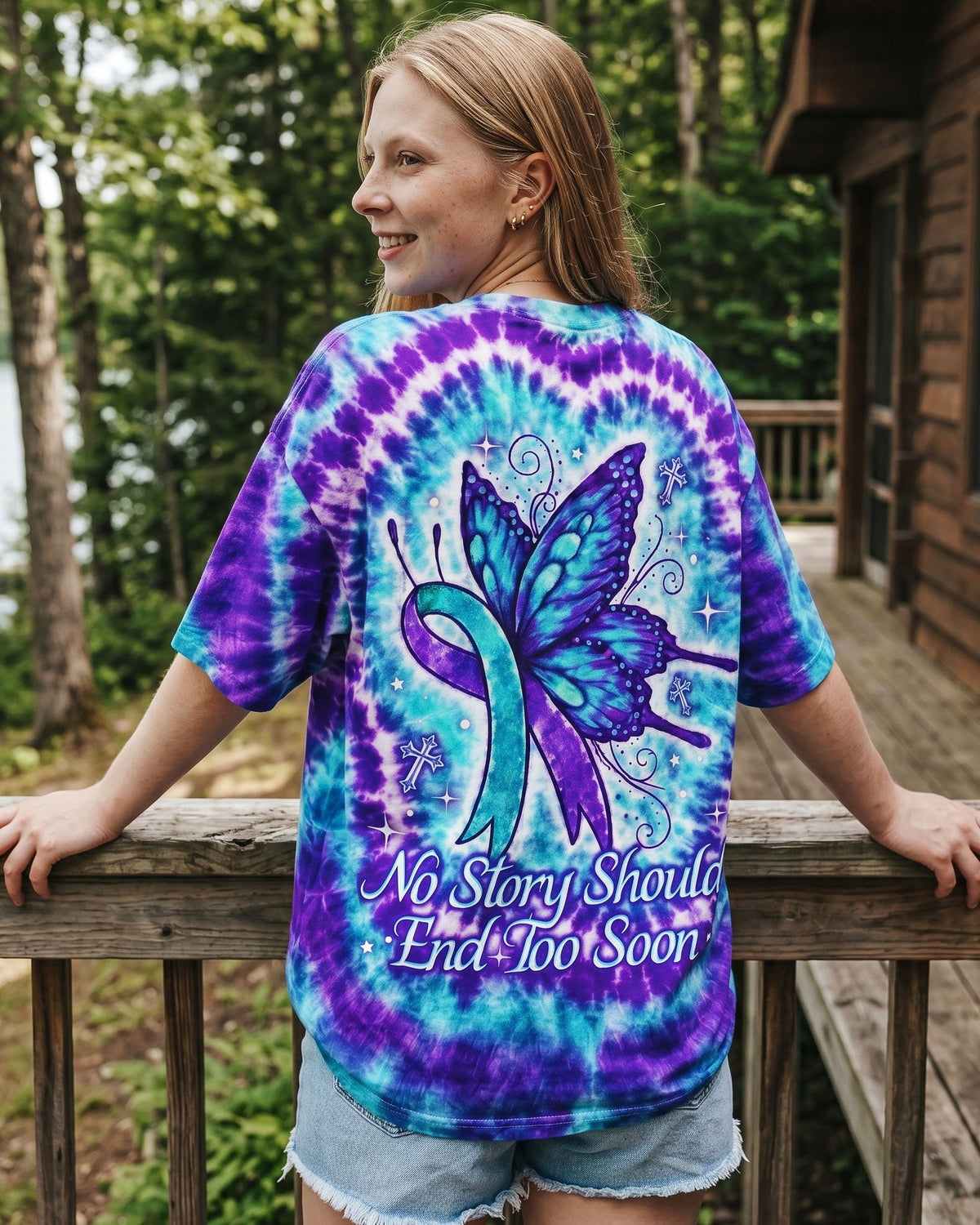 No Story Should End Too Soon Suicide Prevention Awareness Women's All Over Print Shirt  - Tlno2306262