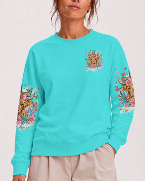 Blessed By God Highland Cow Women's All Over Print Shirt - Tlhn2807263